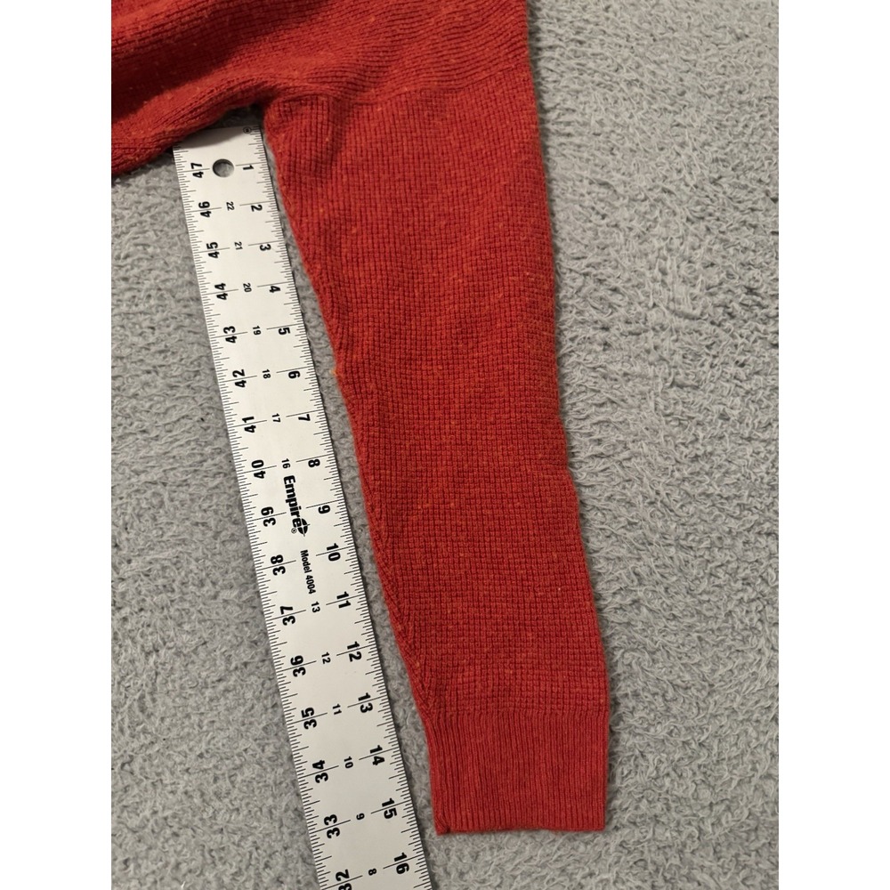 Madewell Women's Asherton Wool Red Waffle Knit Thermal Henley Sweater Size Small - Picture 5 of 9